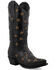 Image #1 - Black Star Women's Marfa Star Inlay Studded Leather Western Boot - Snip Toe , Black, hi-res