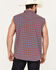 Image #4 - Cody James Men's Plaid Stars Bubba Sleeveless Western Shirt, Navy, hi-res