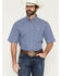 Image #1 - Wrangler Men's Classics Plaid Print Short Sleeve Button-Down Western Shirt, Blue, hi-res