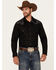 Image #1 - Rock & Roll Denim Men's Paisley Yoke Long Sleeve Pearl Snap Stretch Western Shirt, Black, hi-res