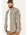 Image #2 - Brothers and Sons Men's Casual Plaid Print Long Sleeve Button Down Western Flannel Shirt, Teal, hi-res