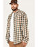 Image #2 - Brothers and Sons Men's Casual Plaid Print Long Sleeve Button Down Western Flannel Shirt , Teal, hi-res