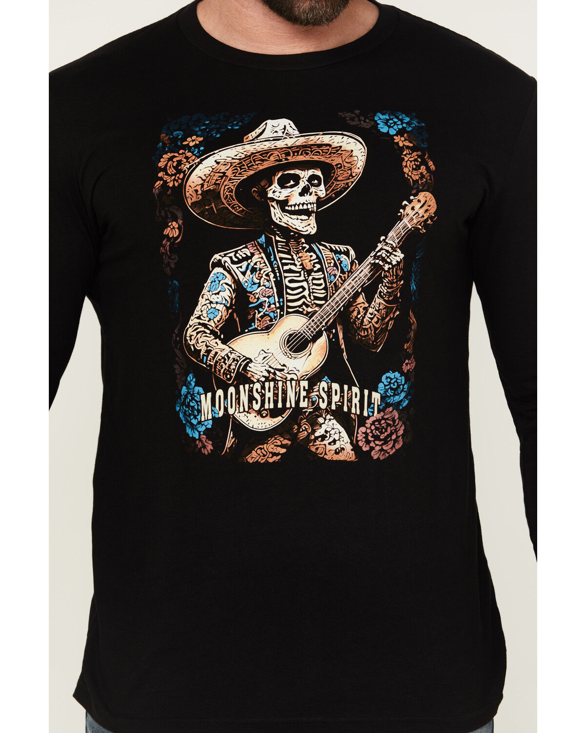 Image #3 - Moonshine Spirit Men's Solo Guitarist Long Sleeve Graphic T-Shirt, Black, hi-res