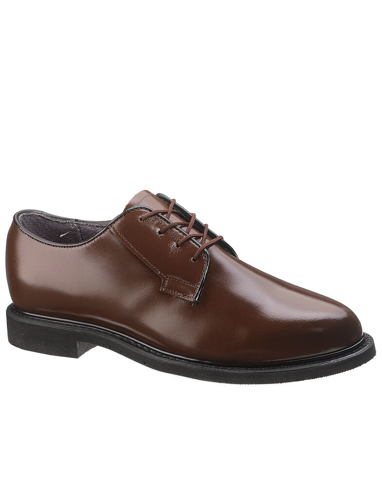 Bates Women's Brown Leather Oxford Shoes, Brown, hi-res