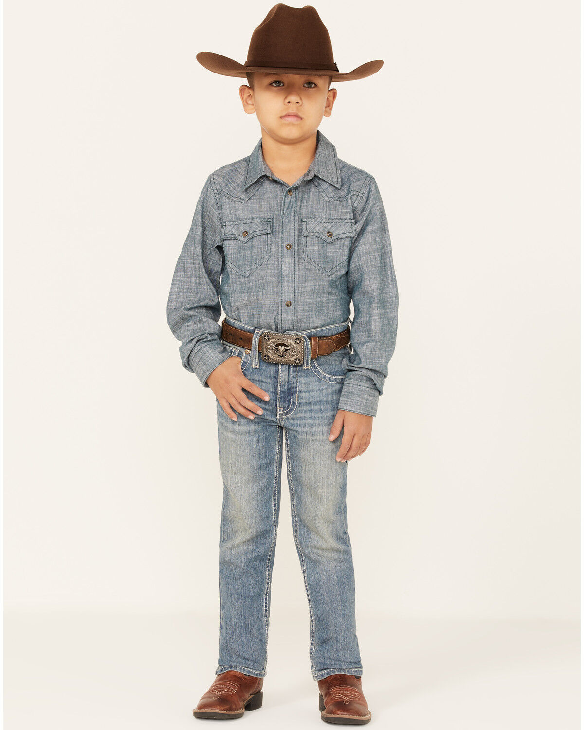Image #3 - Cody James Boys' Clovehitch Light Wash Stretch Slim Straight Jeans - Sizes 4-8, Light Wash, hi-res