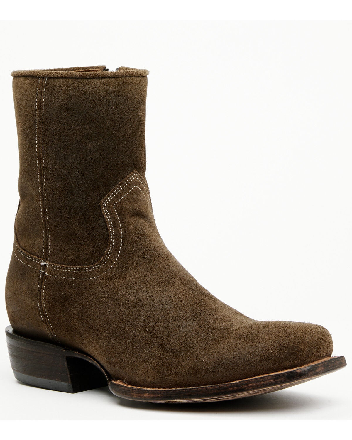 Moonshine Spirit&reg; Men's Pancho 8" Roughout Western Boots - Square Toe, Dark Brown, hi-res