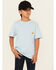 Image #1 - Carhartt Boys' Carhartt Logo Short Sleeve Graphic T-Shirt, Light Blue, hi-res