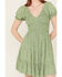 Image #3 - Angie Women's Floral Print Short Sleeve Mini Dress, Green, hi-res