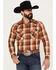 Image #1 - Pendleton Men's Frontier Plaid Long Sleeve Snap Western Shirt, Rust Copper, hi-res