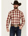 Image #1 - Roper Men's Amarillo Plaid Print Long Sleeve Button-Down Western Shirt, Red, hi-res