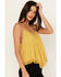 Image #2 - Miss Me Women's Handkerchief Hem Sleeveless Top, Mustard, hi-res