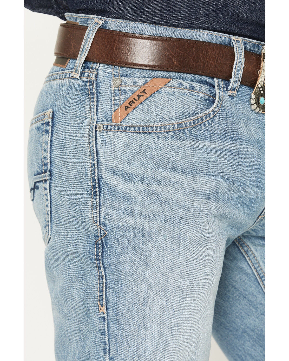 Image #2 - Ariat Men's M5 Randy Light Wash Straight Denim Jeans - Big, Light Wash, hi-res