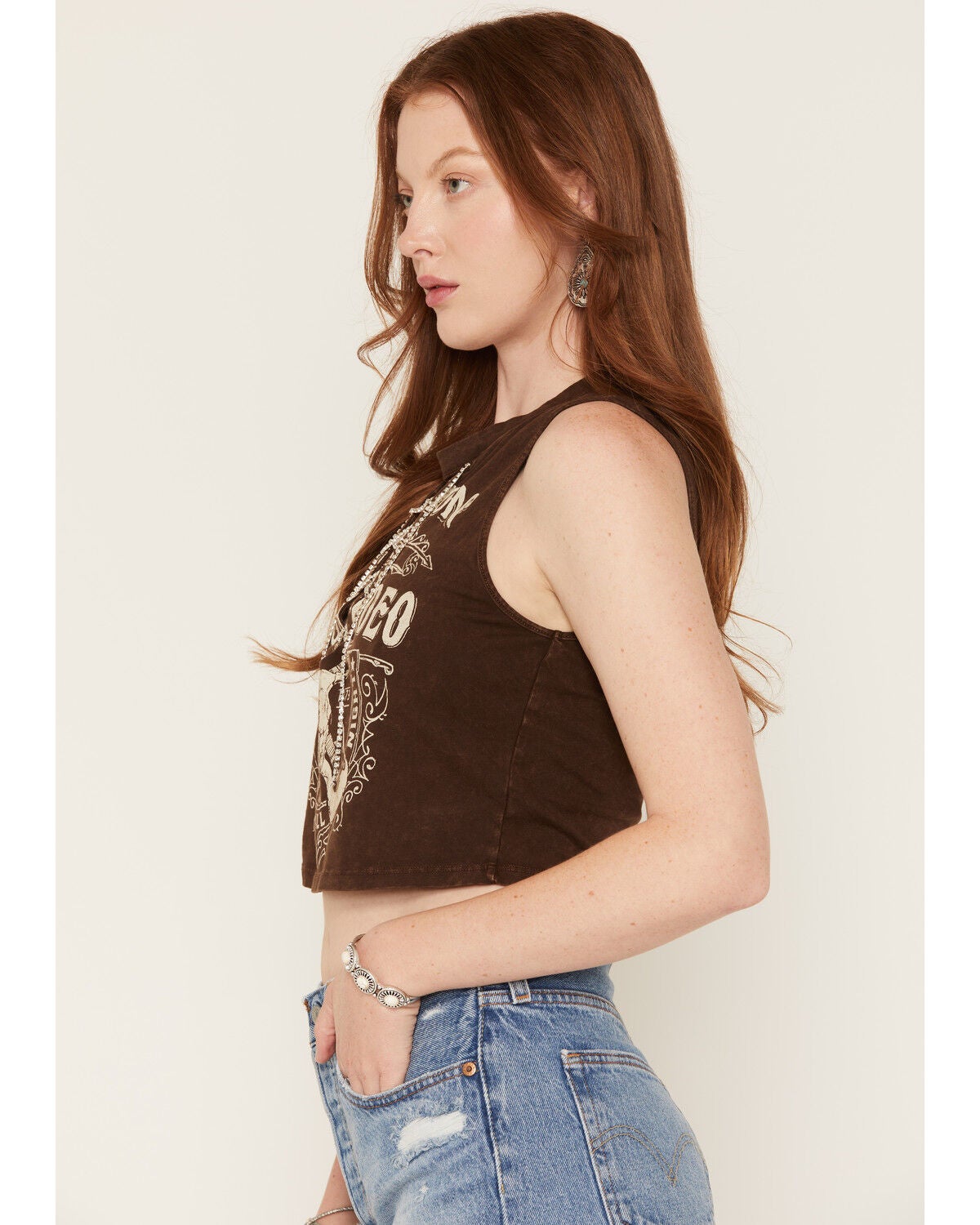 Image #2 - Affliction Women's Rock Rodeo Sleeveless Tank Top, Brown, hi-res