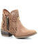 Circle G Women's Camel Cut-Out Booties - Round Toe , Camel, hi-res