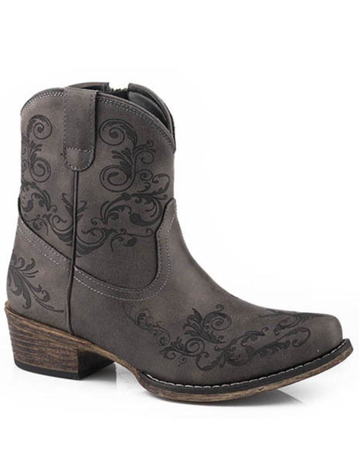 Roper Women's Short Stuff Fashion Booties - Snip Toe, Grey, hi-res