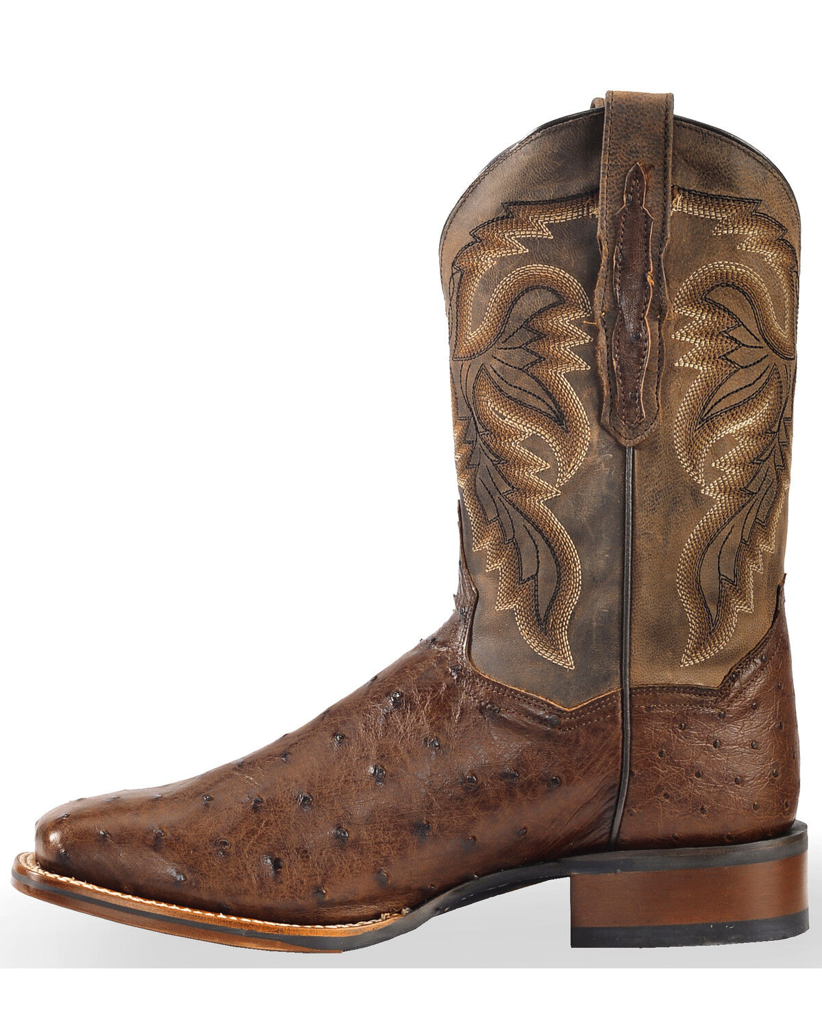 Image #3 - Dan Post Men's Alamosa Full Quill Ostrich Western Boots - Broad Square Toe, Chocolate, hi-res