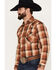 Image #2 - Pendleton Men's Frontier Plaid Long Sleeve Snap Western Shirt, Rust Copper, hi-res