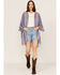 Image #2 - Cotton & Rye Women's Floral Border Print Kimono, Blue, hi-res