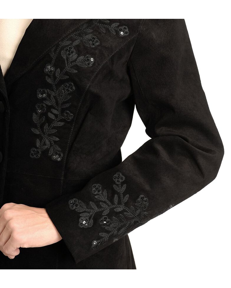 Scully Embroidered Leather Jacket, Black, hi-res