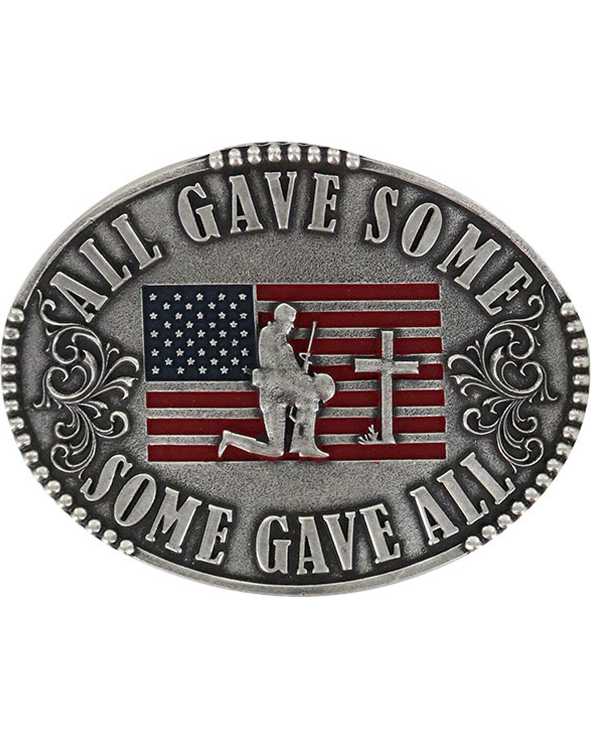 Image #1 - Cody James Men's Military Memorial Belt Buckle, Silver, hi-res