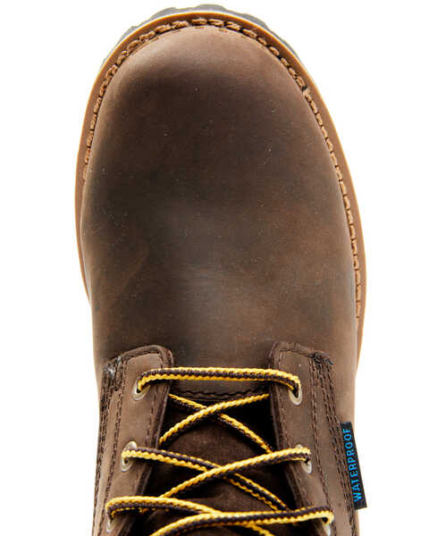 Image #6 - Hawx Men's 8" Waterproof Logger Boots - Soft Toe, Brown, hi-res