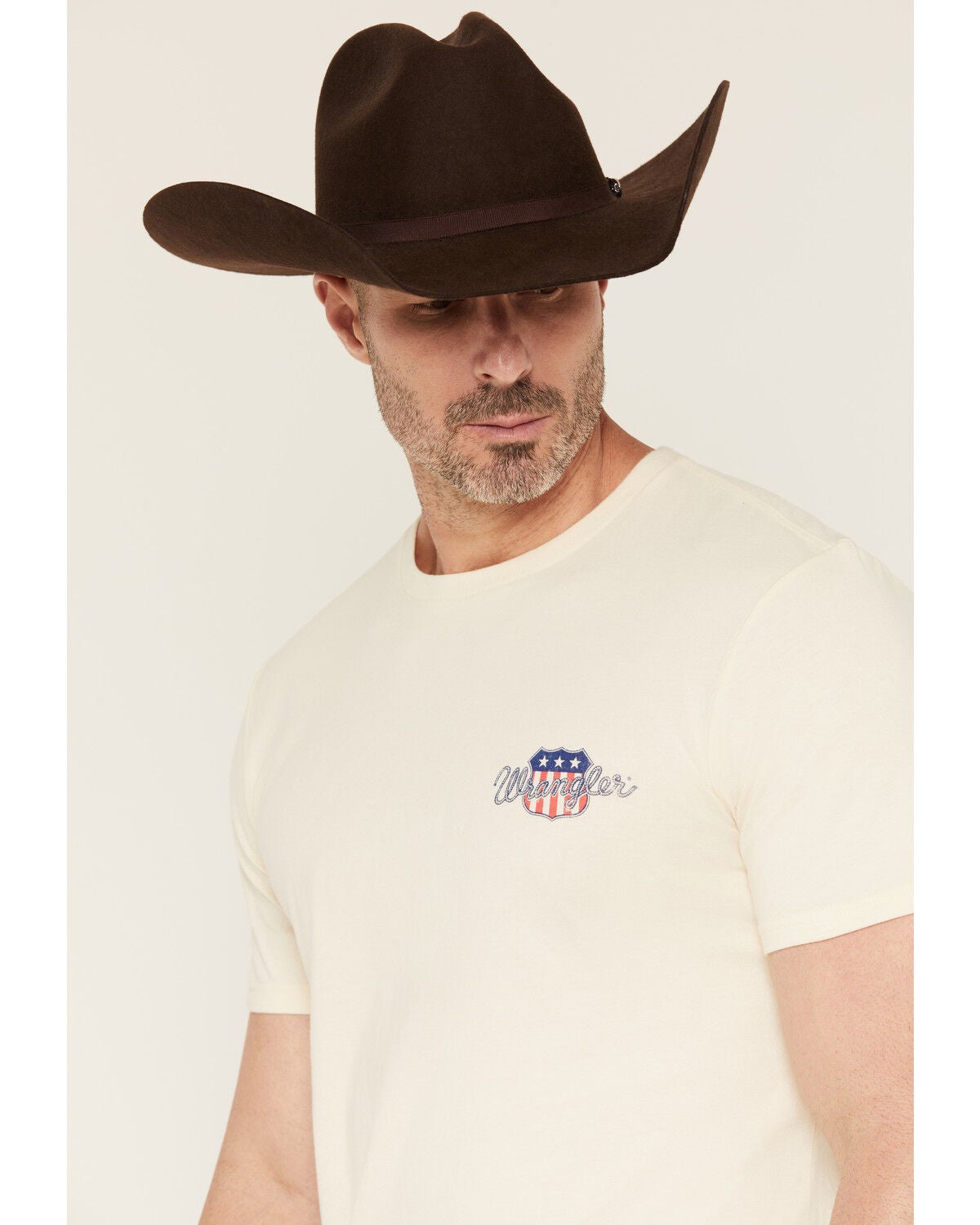 Image #3 - Wrangler Men's Patriotic Eagle Short Sleeve Graphic T-Shirt, Off White, hi-res