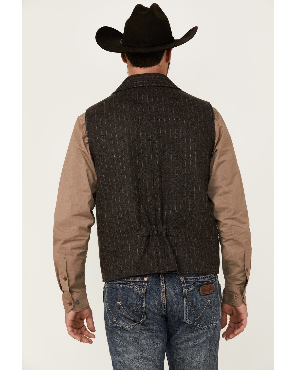Image #4 - Powder River Outfitters Men's Montana Striped Wool Vest, Dark Brown, hi-res