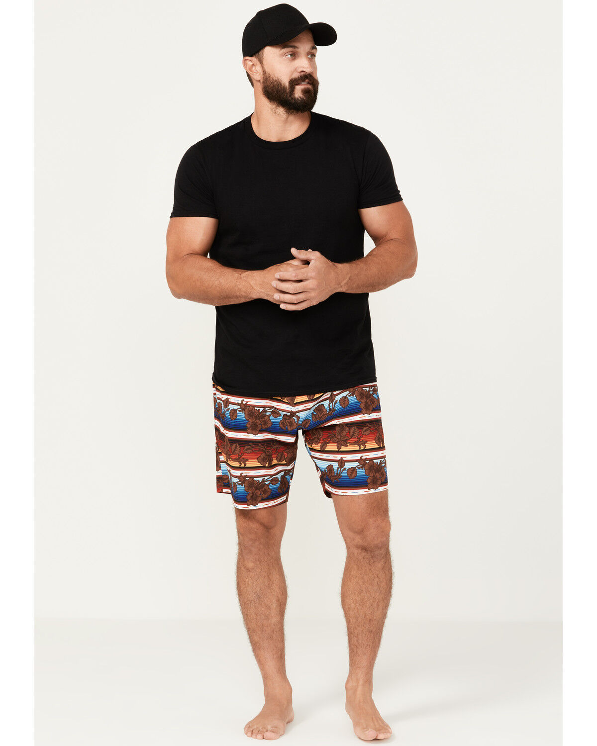 Image #1 - CINCH MEN'S MULTI-COLORED FLORAL DRAWCORD BOARD SHORTS, Purple, hi-res