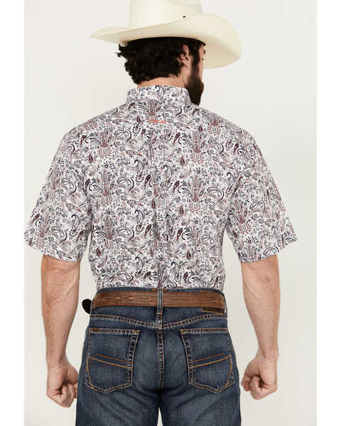 Image #4 - Ariat Men's Whitaker Paisley Short Sleeve Button-Down Western Shirt - Big , White, hi-res