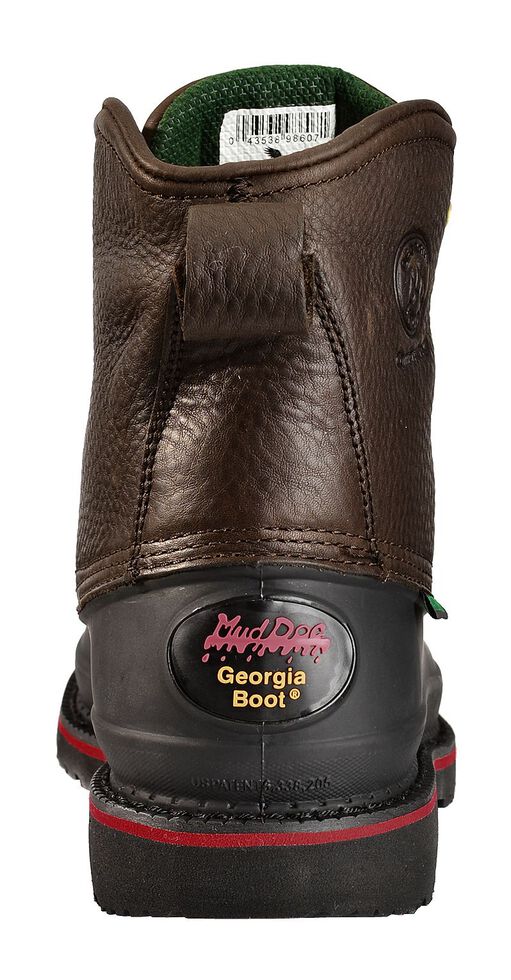 Georgia Boot Mud Dog Waterproof 6" Lace-Up Work Boots - Steel Toe, Brown, hi-res