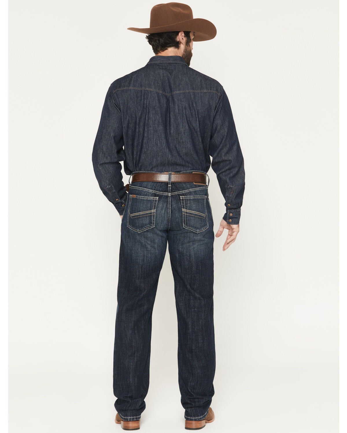 Image #3 - Ariat Men's M2 Declan Dark Wash Relaxed Bootcut Denim Jeans, Dark Wash, hi-res
