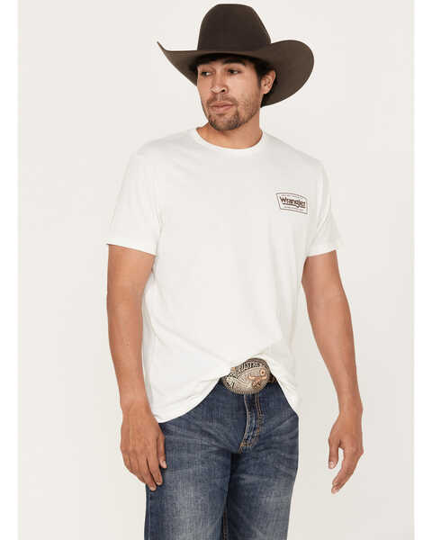 Wrangler Men's Buffalo Sun Short Sleeve Graphic T-Shirt, White, hi-res