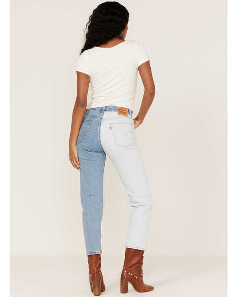 Image #3 - Levi's Women's 501 Original Selvedge Two-Tone High Rise Cropped Jeans, Blue, hi-res