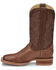 Image #3 - Justin Boots Women's Smooth Ostrich Western Boots - Broad Square Toe , Brown, hi-res