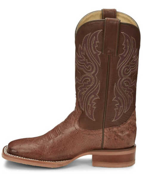 Justin Boots Women's Brown Smooth Ostrich Western Boots - Square Toe , Brown, hi-res