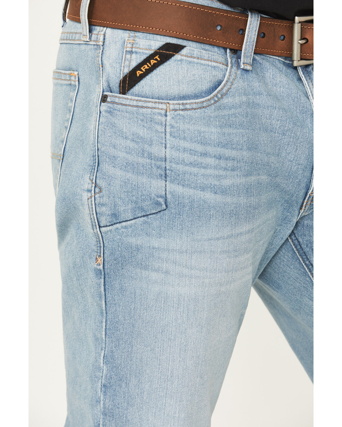 Image #2 - Ariat Men's Rebar M4 Light Wash Shoreline Straight Durastretch Denim Jeans, Light Wash, hi-res