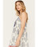 Image #2 - Angie Women's Halter Border Print Tier Mini Dress, Ivory, hi-res