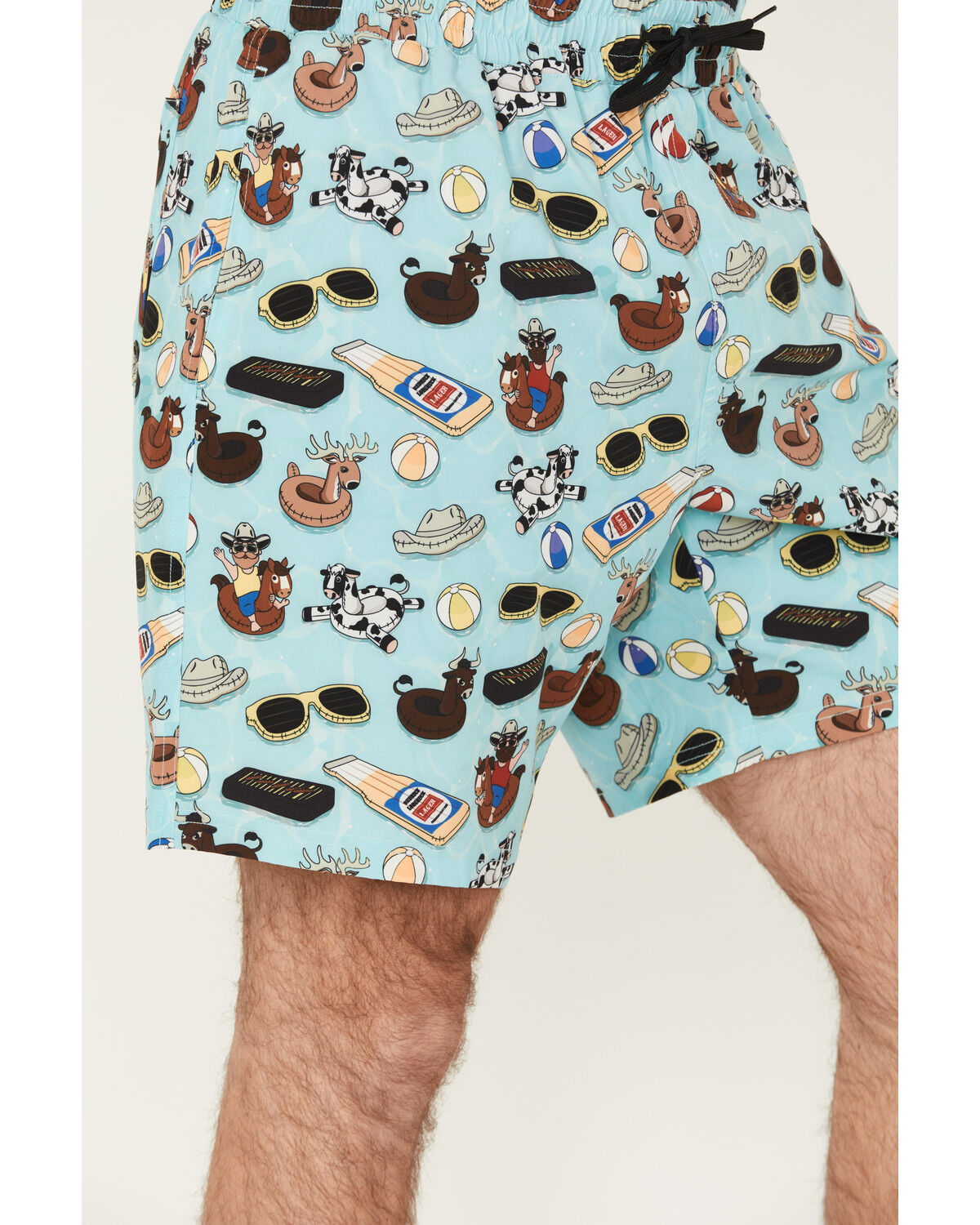 Image #2 - Cinch Men's Pool Party Print Stretch Board Shorts, Blue, hi-res