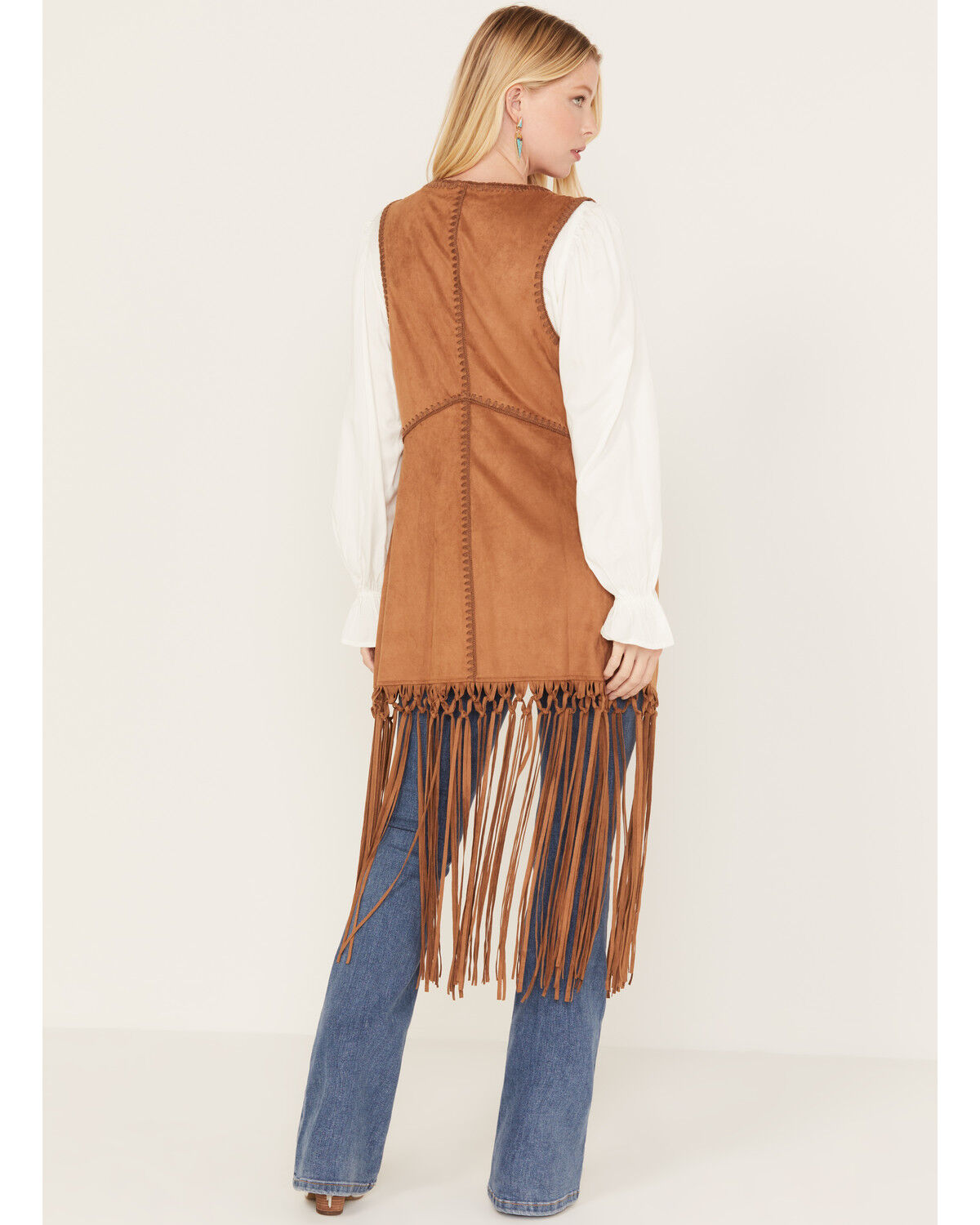 Image #4 - Shyanne Women's Faux Suede Fringe Vest, Brown, hi-res
