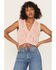 Image #1 - Shyanne Women's Metallic Cinch-Front Sweater Tank, Light Pink, hi-res