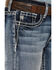 Image #4 - Miss Me Girls' Medium Wash Faded Stretch Bootcut Jeans , Light Blue, hi-res