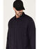Image #2 - Hawx Men's FR Vented Solid Long Sleeve Button-Down Work Shirt, Navy, hi-res