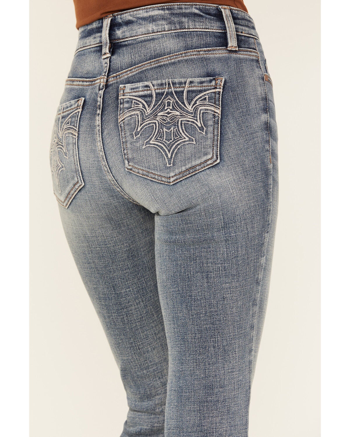 Shyanne Women's Aria Mid Rise Bootcut Stretch Denim Jeans,