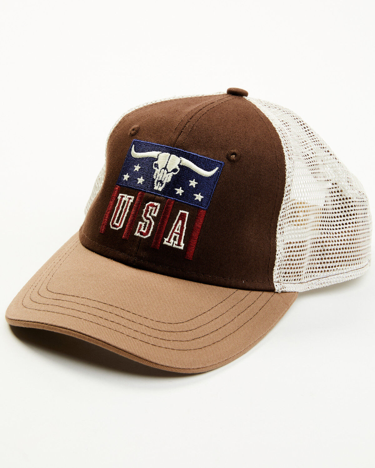 Image #1 - Cody James Men's Longhorn USA Patch Ball Cap, Brown, hi-res