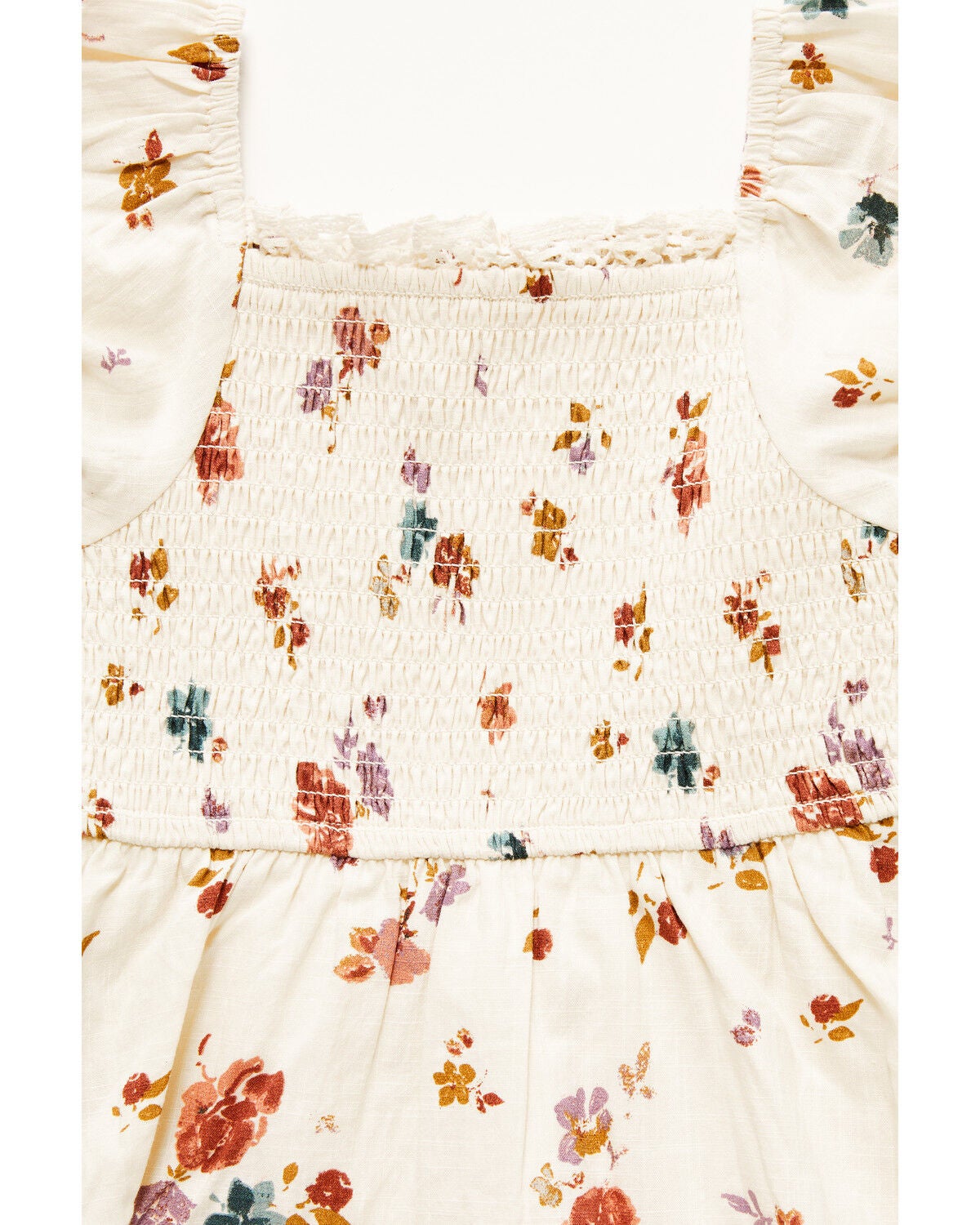 Image #2 - Shyanne Toddler Girls' Floral Print Short Sleeve Dress, Oatmeal, hi-res