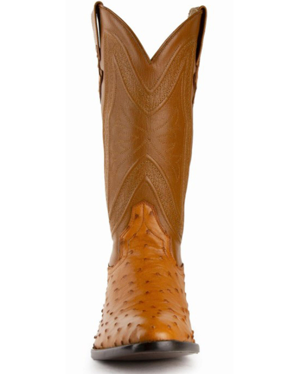 Image #4 - Ferrini Men's Colt Full Quill Ostrich Western Boots - Round Toe, Cognac, hi-res