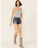 Lee Women's Vintage Dark Wash Cut-Off Shorts, Blue, hi-res