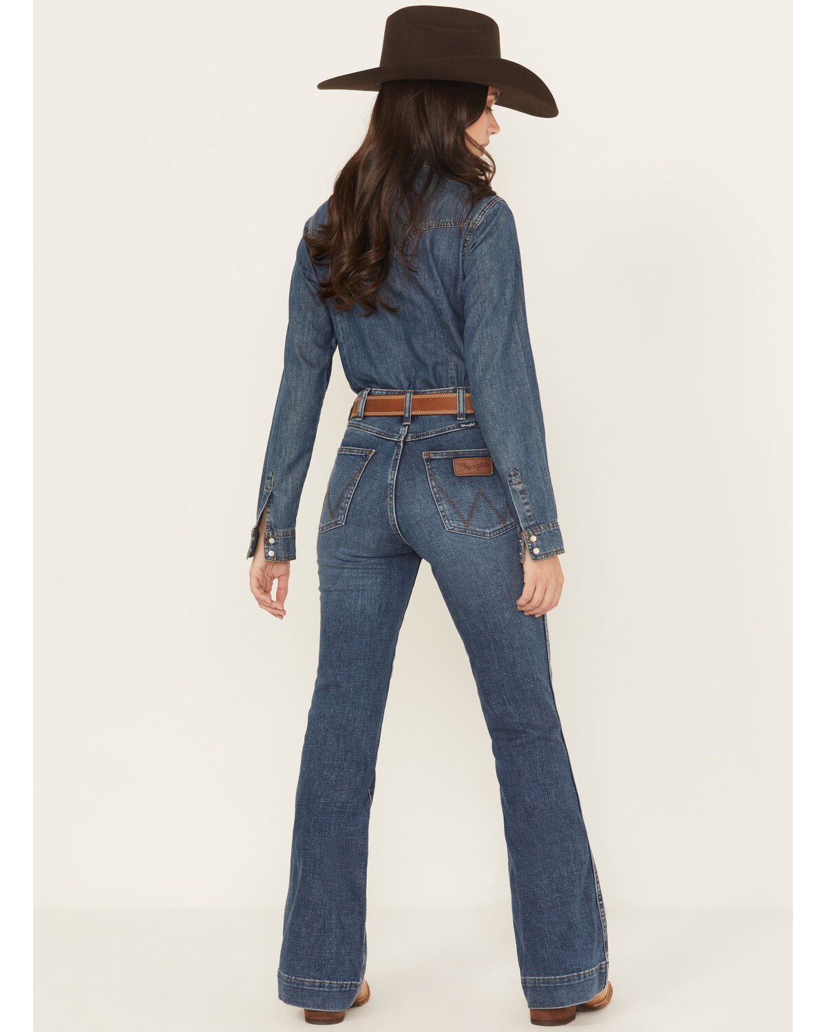 Image #3 - Wrangler Women's Retro High Rise Bailey Trouser Stretch Denim Jeans, Dark Wash, hi-res