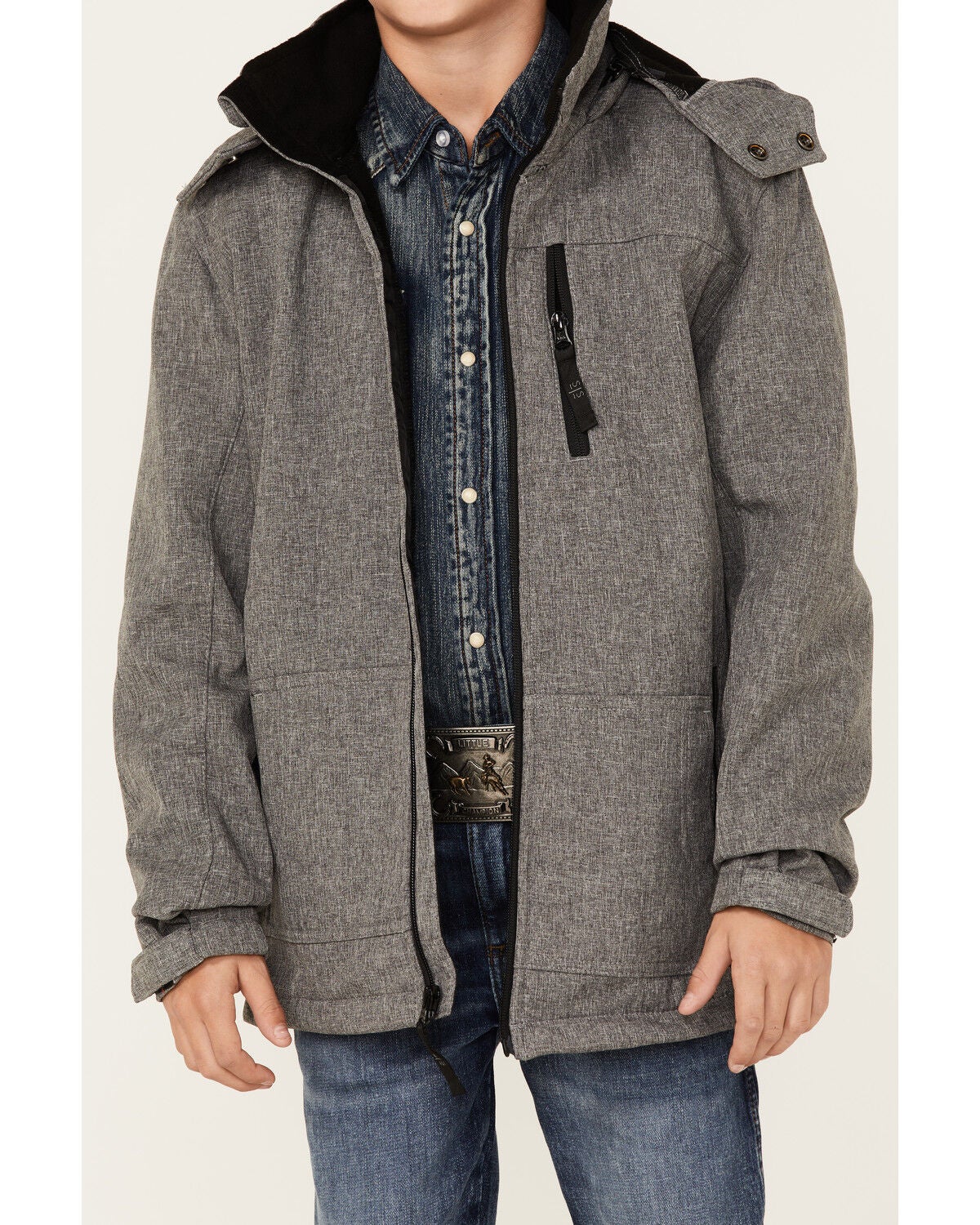 Image #2 - STS Ranchwear Boys' Grey Youth Barrier Softshell Jacket , , hi-res