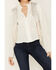 Image #3 - Vocal Women's Rhinestone Cropped Faux Suede Vest, Natural, hi-res